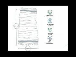Promo Linge Ropa De Cama|Textil De Baño^Fouta toalla de playa nido de abeja algodón 100 x 200 cm Azul
