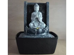Zen Light Estatua^Fuente de Buda en la Meditación del Nirvana Gris