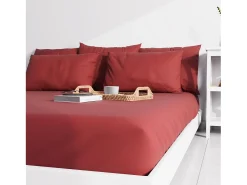Best Soleil d'ocre Funda de almohada lisa 50x70 cm ZZZ Rojo