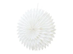 Gran estrella navideña con colgante de papel ligero Ø46cm de color blanco.