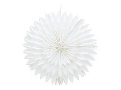 Gran estrella navideña con colgante de papel ligero Ø46cm de color blanco.