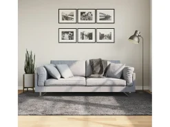 Best Garden Furniture Hester Alfombra de pelo corto suave lavable HUARTE antracita 160x230cm Gris antracita