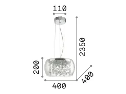 New Ideal Lux Audi-80 - Lámpara colgante de techo redonda de 5 luces ahumado, G9 Gris