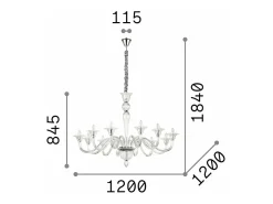 Online Ideal Lux Brigitta - Lámpara colgante de 12 luces, ámbar, E14 Naranja