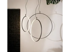 Online Ideal Lux CIRCUS Lámpara de Techo Colgante LED Integrada 44cm Negra, 3000K Negro