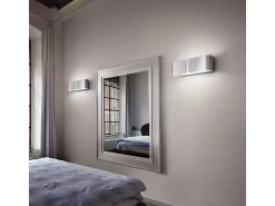 New Ideal Lux Clip - Aplique de pared grande para interiores con 2 luces, cromo, E27 Gris
