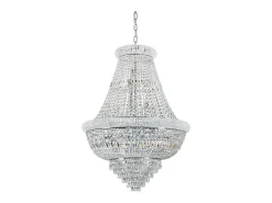 Outlet Ideal Lux DUBAI - Lámpara colgante tipo candelabro de techo para interiores, 24 luces, cromo, E14 Gris