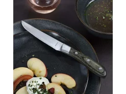 Best Amefa Juego de 4 cuchillos de carne Achille Bois de pakka de Plateado