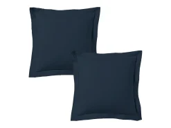 Blanc avenue Ropa De Cama^Juego de 2 fundas de almohada satén de algodón marino Azul