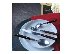 Amefa Cubierto^Juego de cubiertos Saxo Noir para 4 personas en tubo triangular Negro