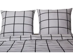 Blanc avenue Ropa De Cama^Juego de funda de edredón +funda de almohada 100% algodón "Carreaux "" Gris