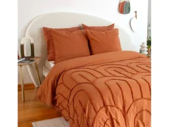 Sweeek Ropa De Cama^Juego de funda nórdica de algodón de 2 plazas, Terracota