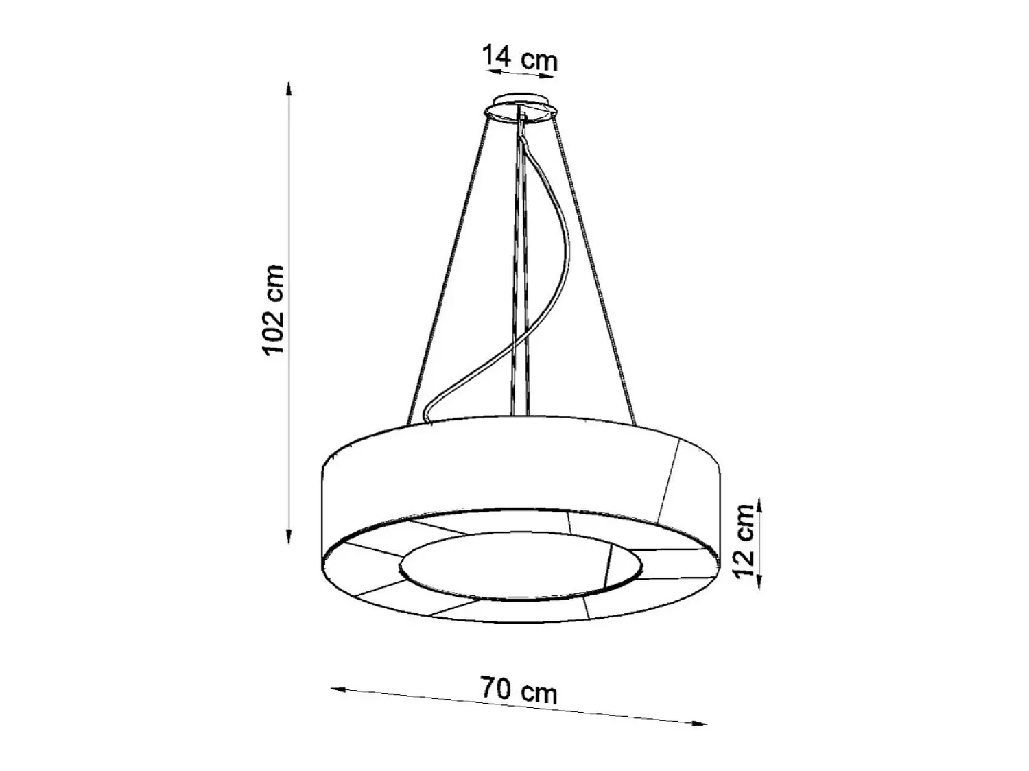 Best Sollux Lighting Lampada a Sospensione Cilindrica Nera 70cm E27 Lámpara colgante cilíndrica Negra 70cm E27 Negro