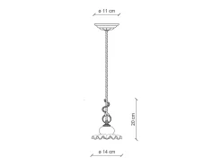 Ferroluce Lámpara Suspendida^Lampadario Classico Roma Metallo E Ceramica Nero Sfumato Rame 1 Luce E14 Negro