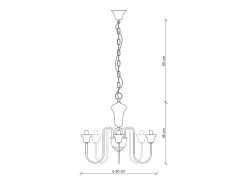 Clearance Ferroluce Lampadario Classico Sanremo Metallo E Ceramica Bianco Filo Blu 5 Luci E14 Blanco