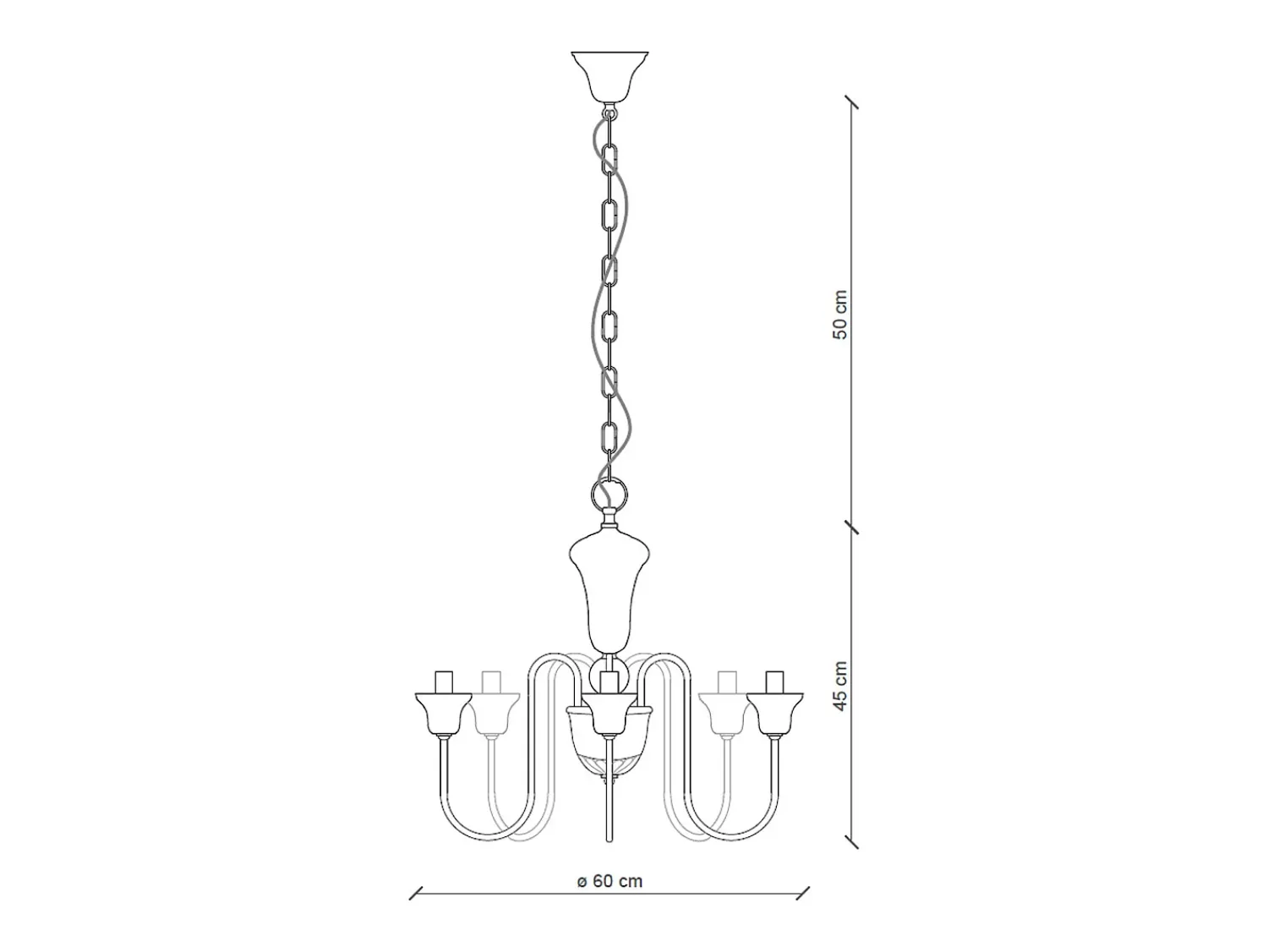 Clearance Ferroluce Lampadario Classico Sanremo Metallo E Ceramica Bianco Filo Blu 5 Luci E14 Blanco