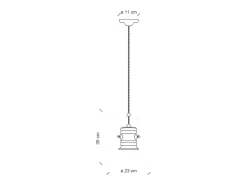 Ferroluce Lámpara Suspendida^Lampadario Industrial Ferro E Ceramica Vintage Giallo 1 Luce E27 23Cm Amarillo