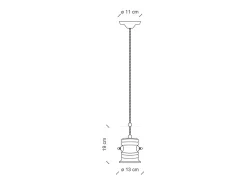 Discount Ferroluce Lampadario Industrial Urban Ferro E Ceramica Vintage Rosso 1 Luce E27 19Cm Rojo