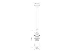 Ferroluce Lámpara Suspendida^Lampadario Industrial Urban Ferro Ceramica Vintage Bianco 1 Luce E27 37Cm Blanco