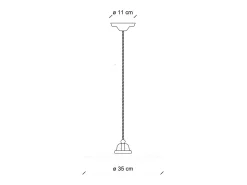 Best Ferroluce Lampadario Vintage B&W Metallo Smaltato Nero E Bianco 1 Luce E27 35Cm Blanco