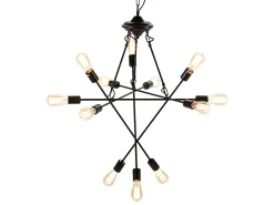 Lámpara colgante Gary de 12 brazos de metal negro A 73 x A 92 x P 73 cm