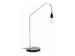 Best Les Tendances Lámpara de mesa Aubry de mármol negro y metal Dorado