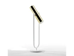 Les Tendances Lámpara de mesa de metal y base de metal blanco Egaly Alt. 53 cm Dorado