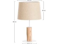 7H SEVENON Lámpara De Mesa^Lámpara de Mesa Natural Pristino 35x35x58cm 7hSevenOn Deco Beige