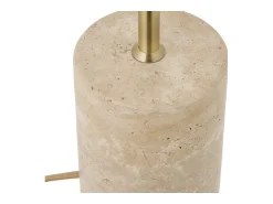 Les Tendances Lámpara de mesa SHEFFIELD – Lámpara de mesa de mármol y acero Beige