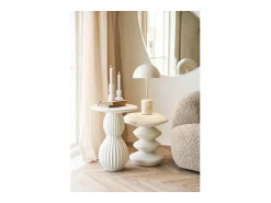 Les Tendances Lámpara de mesa SHEFFIELD – Lámpara de mesa de mármol y acero Beige