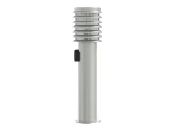 Best Helloshop26 Lámpara de pie de exterior con salida plateada 60 cm acero inoxidable Plata 02_0042533 Gris