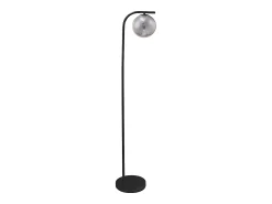 OZAIA Lámpara De Pie^Lámpara de pie de metal y cristal ahumado - D.28 x Alt.150 cm - Negro SOFIA Negro / Gris