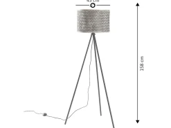 VS Venta-stock Lámpara De Pie^Lámpara de pie Hanae de bambú, altura 158 cm Beige
