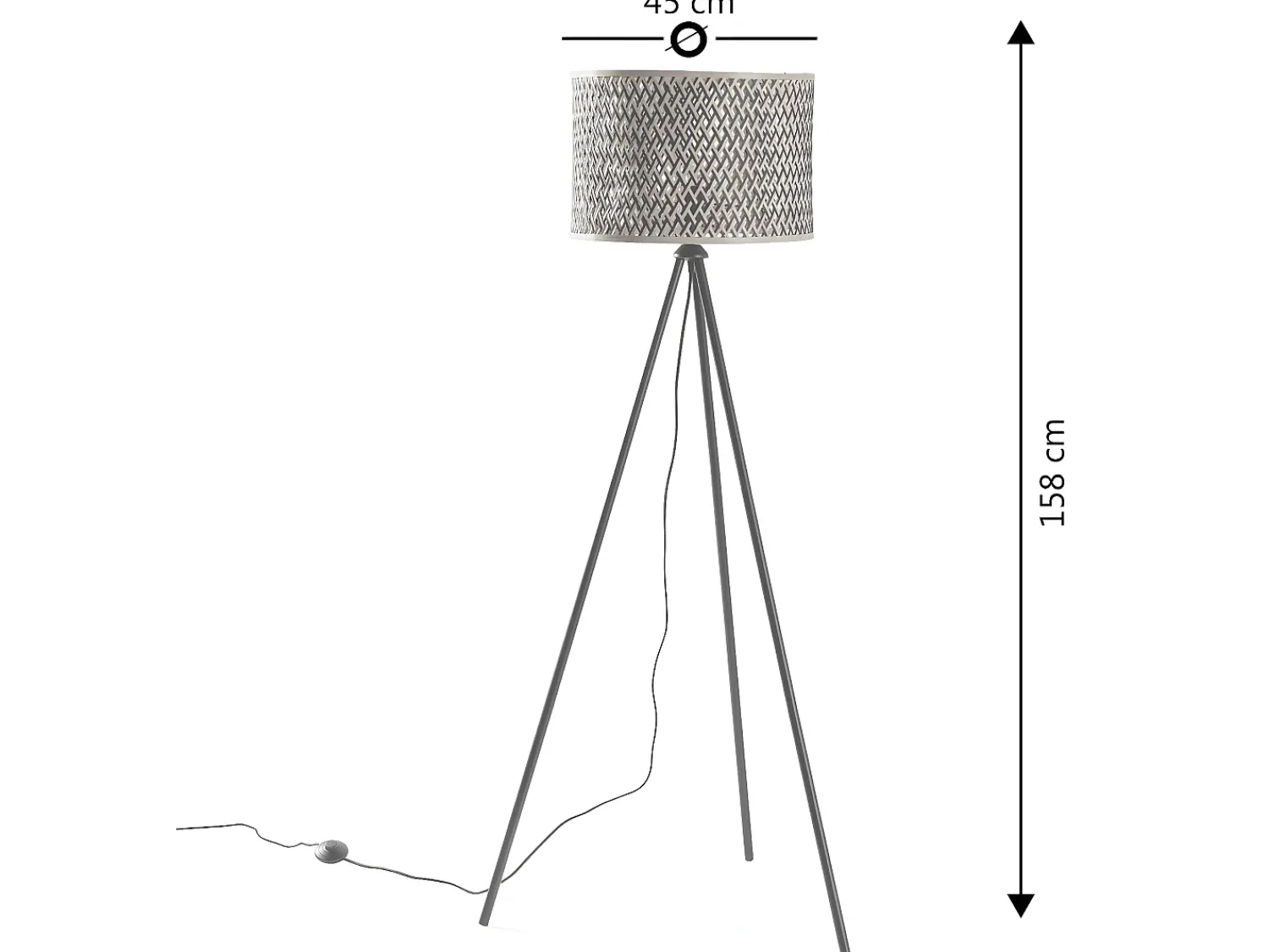 VS Venta-stock Lámpara De Pie^Lámpara de pie Hanae de bambú, altura 158 cm Beige