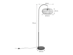 Sweeek Lámpara De Pie^Lámpara de pie interior de ratán natural h 170cm natural Marru00f3n