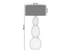 TOSEL Lámpara De Pie^Lámpara de Pie ,metal,,A155xD 40x P 40cm Blanco