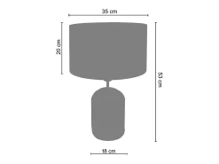 TOSEL Lámpara De Mesa^Lámpara de Salón ,madera,vidrio,natural,A 53xD35xP35cm Azul