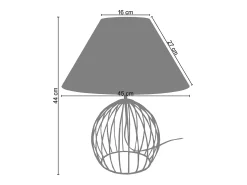 TOSEL Lámpara De Mesa^Lámpara de Salón ,metal,Marrón,A44xD45xP45cm Marru00f3n / Crema