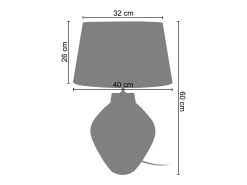 TOSEL Lámpara De Mesa^Lámpara de Salón ,vidrio, ,A60x D 40xP40cm Azul