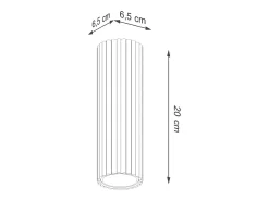 Best Sollux Lighting Lámpara de techo Gloow minimalista de aluminio - 1 fuentes luminosas 4000K - L.6,5 x A.20 cm - Negro