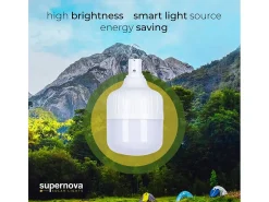 Lámpara LED portátil 50 W para tienda de campaña con panel solar y mando a distancia SunStars