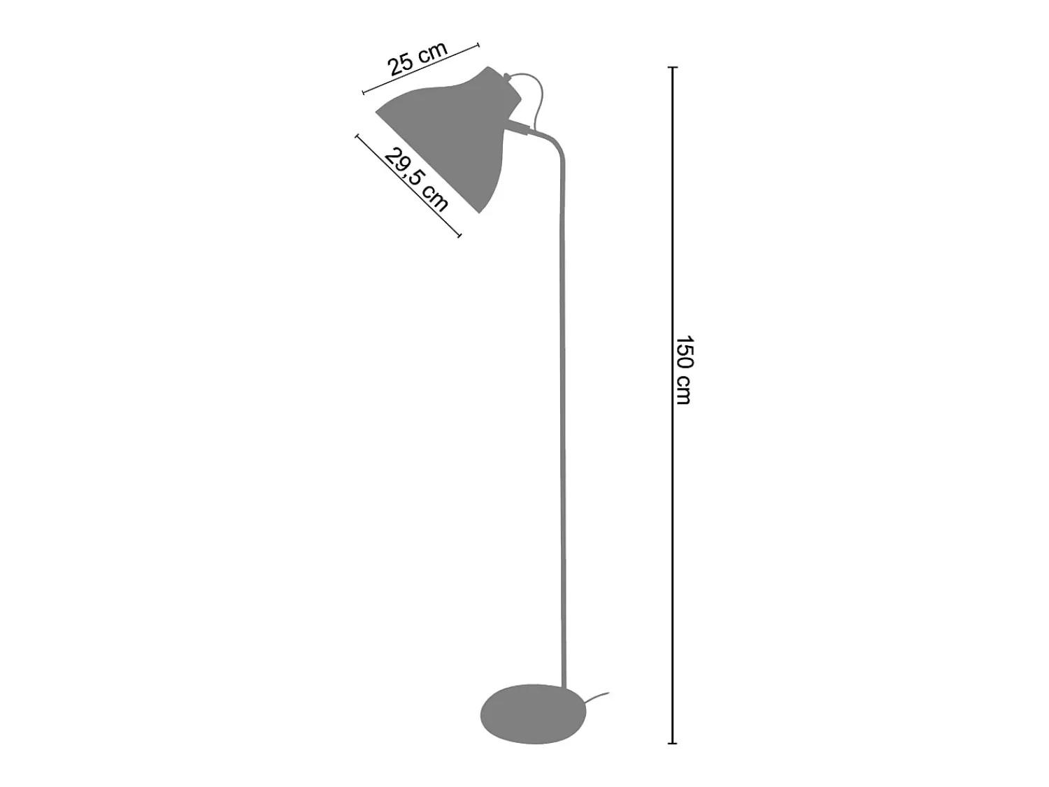 TOSEL Lámpara De Pie^Lámpara para Escritorio ,metal, ,A150xD29xP40cm Azul