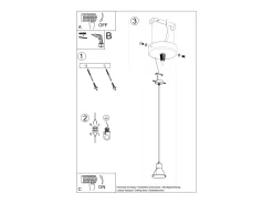 Best Sollux Lighting Lámparas colgantes Faldura moderno de acero - 1 fuentes luminosas 3000K - L.14 x A.120 cm - Negro