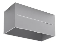 Sollux Lighting Plafón^Lámparas de techo Zorbo maxi moderno de aluminio - 2 fuentes luminosas 4000K - L.20 x A.10 cm - Gris