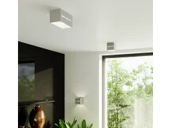 Sollux Lighting Plafón^Lámparas de techo Zorbo moderno de aluminio - 1 fuentes luminosas 3000K - L.10 x A.10 cm - Gris
