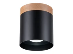 Sollux Lighting Plafón^Lámparas de techo Zyn escandinavo de madera/aluminio - 1 fuentes luminosas 4000K - L.12 x A.14 cm - /madera natural Negro