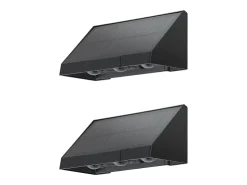 Sale NETTLIFE Lámparas solares para exteriores - 2 apliques solares LED de pared para exteriores, 3000 K, blanco cálido Negro