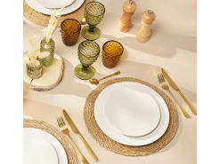 MEDARD DE NOBLAT Vajilla^Lote de 6 Platos Postre Stone Marfil 20 cm - Colección Moderna en Gres Colorido por Médard de Noblat Blanco