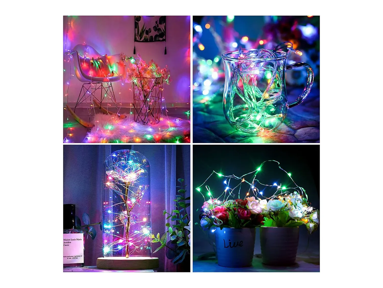 100M 600 LED Guirlande lumineuse Carnaval Mariage Extérieur Intérieur Jardin Éclairage, Multicolore Blanco