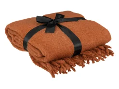 Atmosphera Ropa De Casa^Manta con efecto de mohair 180 x 130 cm Terracota